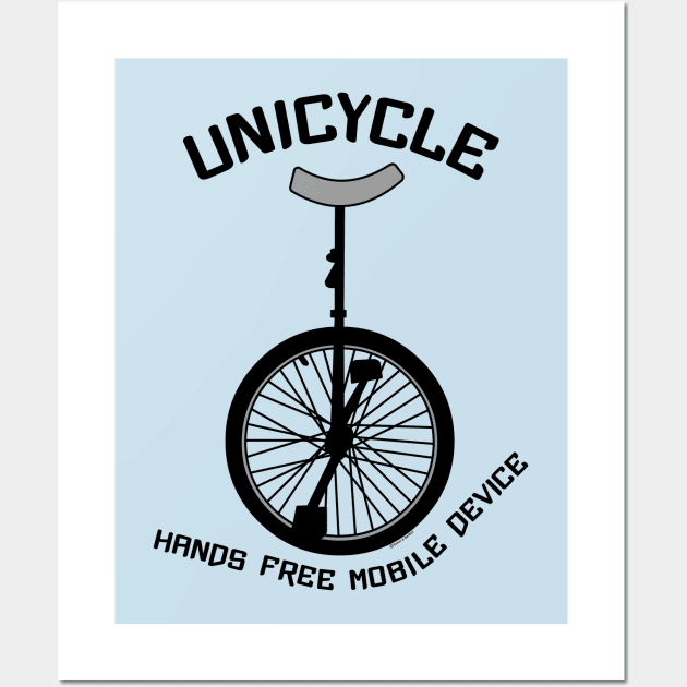 Unicycle Mobile Device Wall Art by Barthol Graphics